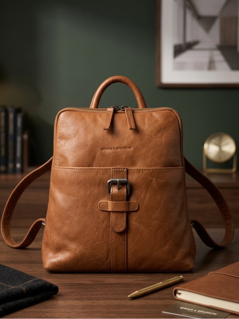 Spike & Sparrow  Brown Leather Backpack
